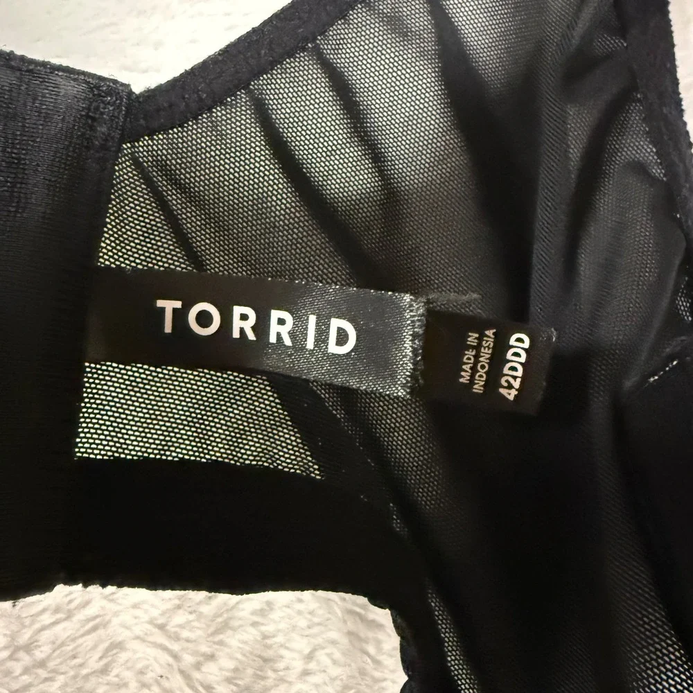 Torrid 42DDD White Black Polka Dot Perfect T-Shirt Lightly Lined Underwire Bra